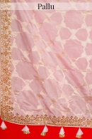 Pink Kora Silk Saree with Weaving
