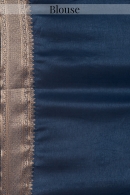 Rama Blue Art Silk Zigzag Woven Saree