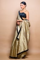 Shimmer Woven Saree with Dual Tone Stripes