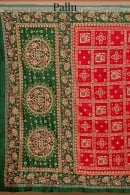 Red Checks Embroidered Silk Bridal Gharchola Saree