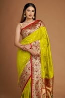 Parrot Green Traditional Woven Saree in Silk with Paithani Border and Pallu