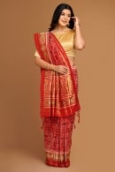 Red Traditional Patola Woven Saree in Silk