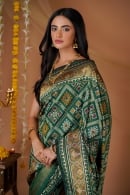 Green Traditional Patola Woven Saree in Silk