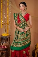 Maroon Traditional Gharchola Saree in Silk with Embroidery