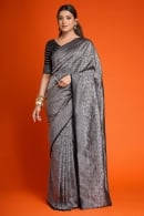 Black Art Silk All Over Woven Saree