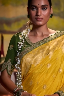 Mustard Banarasi Silk Traditional Woven Saree