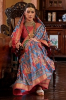 Tussar Silk Traditional Patola Printed Saree