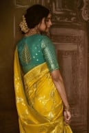 Yellow Traditional Woven Saree in Silk