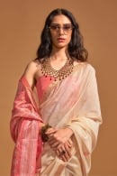 Cream Handloom Art Silk Weave Saree with Contrast Pallu