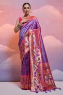 Banarasi Art Silk Traditional Weave Saree with Paithani Border and Pallu