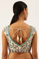 Peacock Motifs Embroidery Blouse in Silk