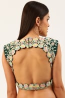 Round Neckline Blouse in Silk with Embroidery