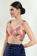 Multi Colored Brocade Sequin Embroidered Blouse