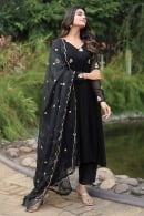 Georgette Pleated Embroidery Sequin Suit