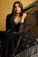 Black Georgette Foil Printed Anarkali Suit