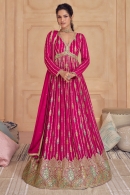 Pink Georgette Embroidered Sequin Anarkali Suit